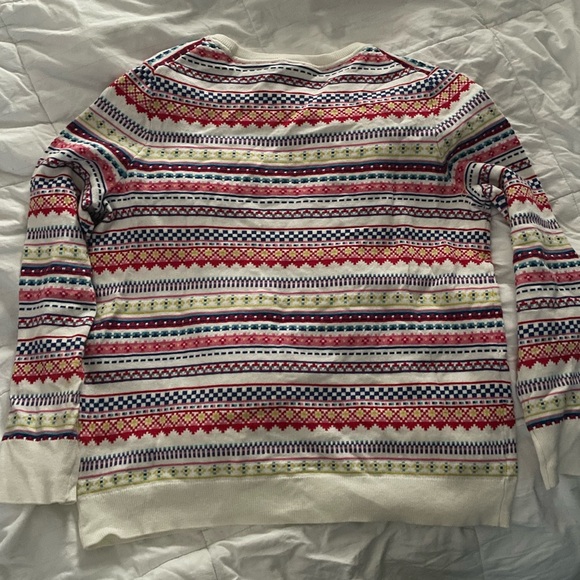 Gap crew neck brightly colored fair isle sweater size large - Picture 4 of 5